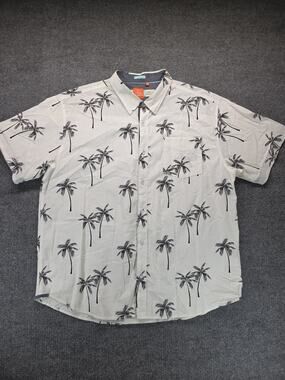 Free Planet Men's 3X Palm Tree Tropical Button Down Shirt